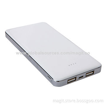 Dual-USB Mini Polymer Power Bank with 10,000mAh Capacity